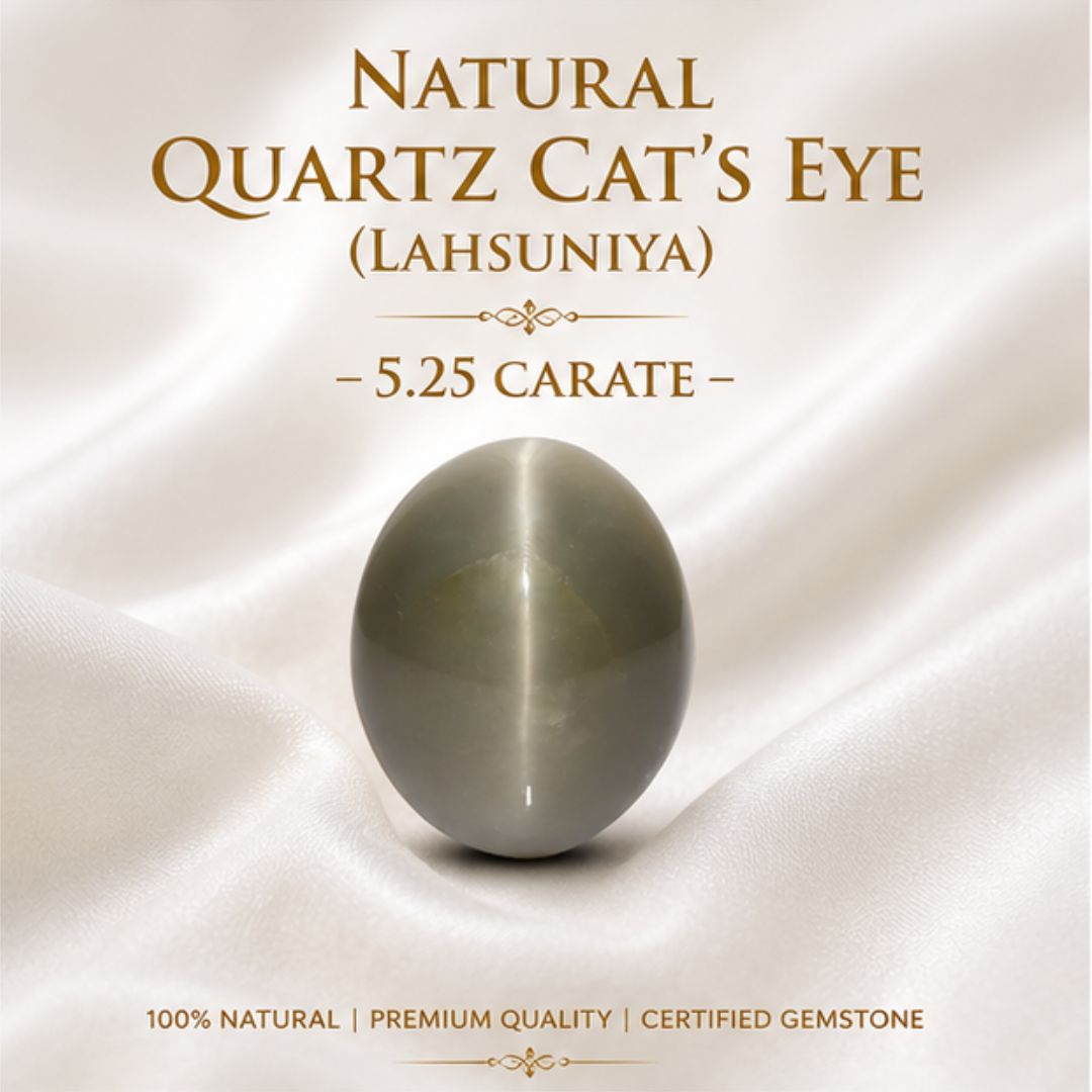 Natural Cat’s Eye (Lahsuniya) Quartz 5.25 CARAT for Ketu Protection & Success