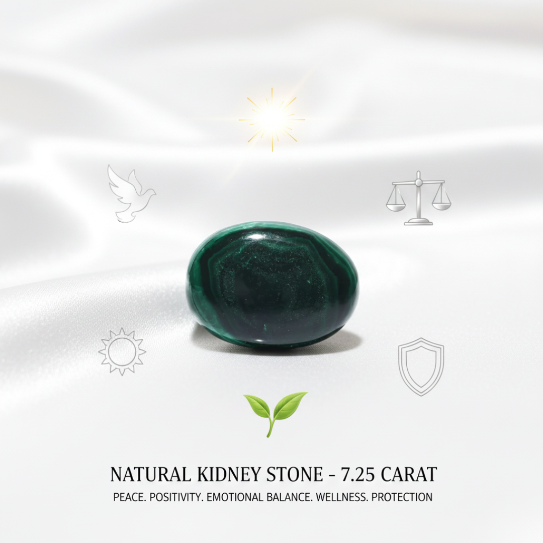 Lab Certified Natural Kidney Gemsttone 7.25 CARAT for Healing & Wellness
