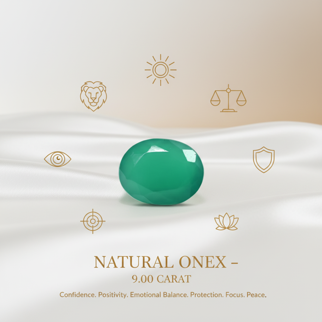 Lab Certified Natural Black Onyx Gemstone 9.00 CARAT for Protection & Strength