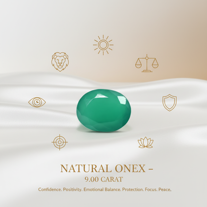 Lab Certified Natural Black Onyx Gemstone 9.00 CARAT for Protection & Strength