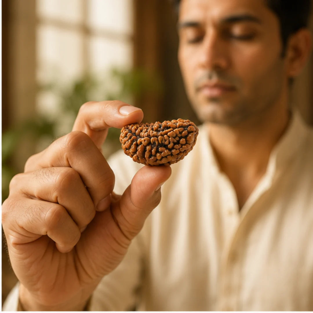 Natural 1 Mukhi Rudraksha (Kaju Shape) for Spiritual Growth & Success