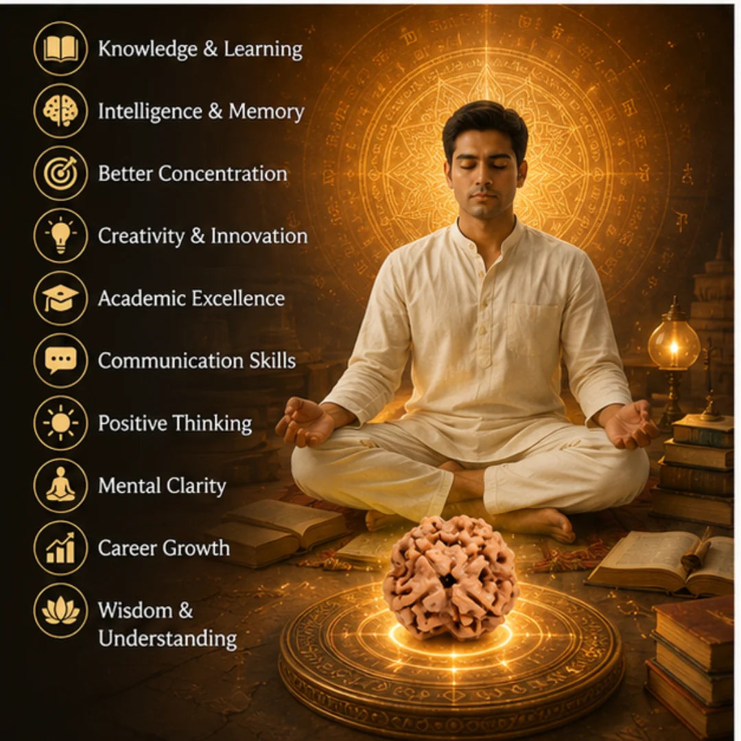 Natural 4 Mukhi Rudraksha for Knowledge & Intelligence