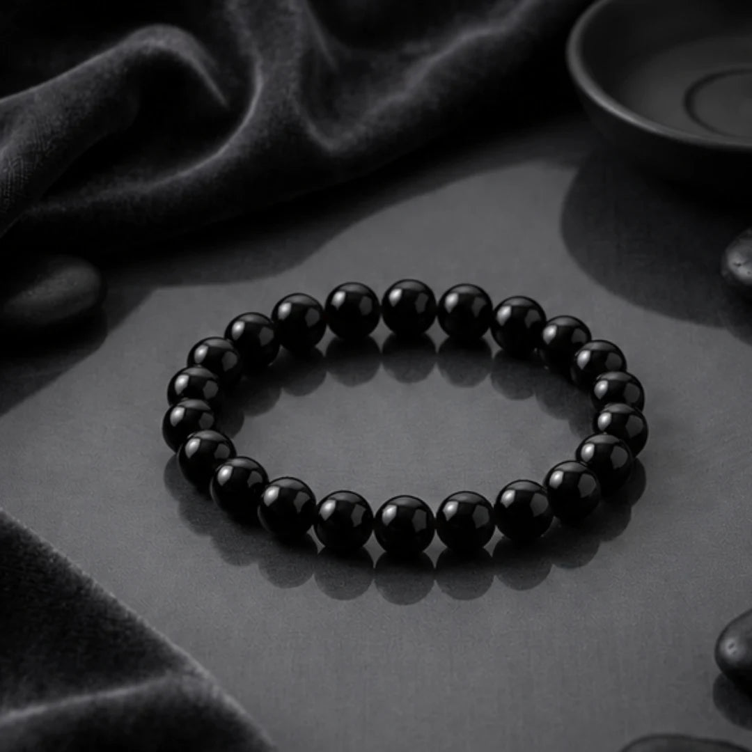 Natural Black Obsidian Bracelet (8mm) for Protection