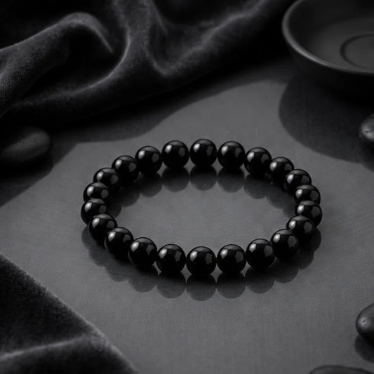 Natural Black Obsidian Bracelet (8mm) for Protection