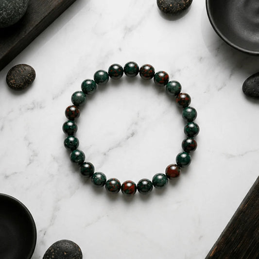 Natural Bloodstone Bracelet (8mm) for Strength & Vitality