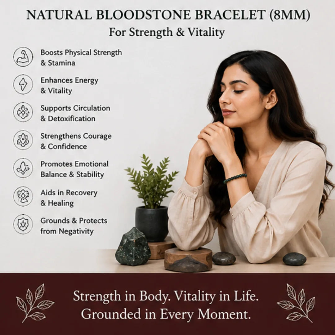 Natural Bloodstone Bracelet (8mm) for Strength & Vitality