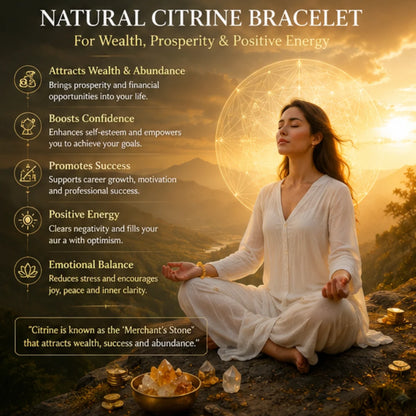 Natural Citrine Bracelet for Wealth & Prosperity
