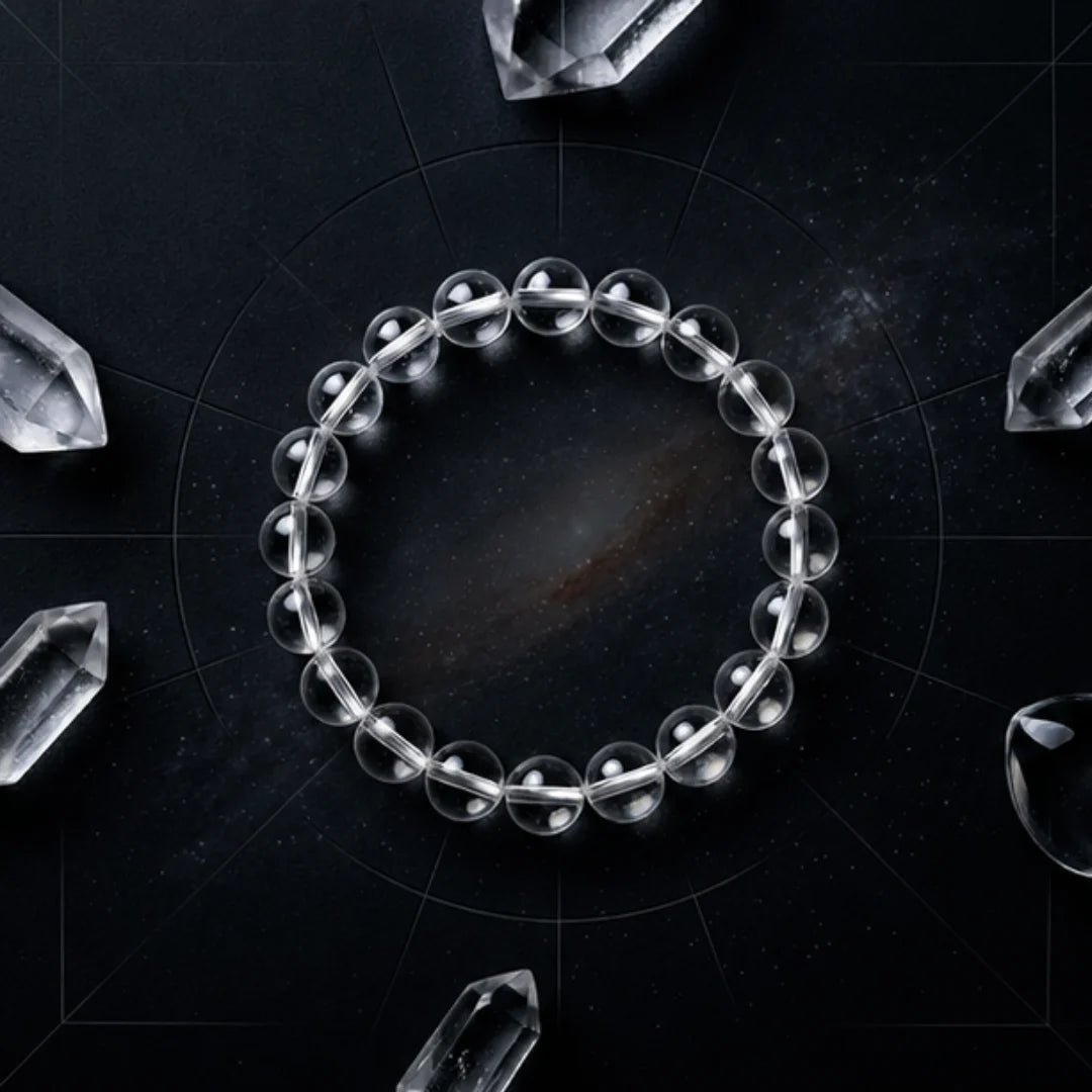 Natural Clear Quartz Bracelet (8mm) for Energy Healing & Positivity