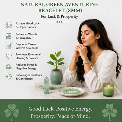 Natural Green Aventurine Bracelet (8mm) for Luck & Prosperity