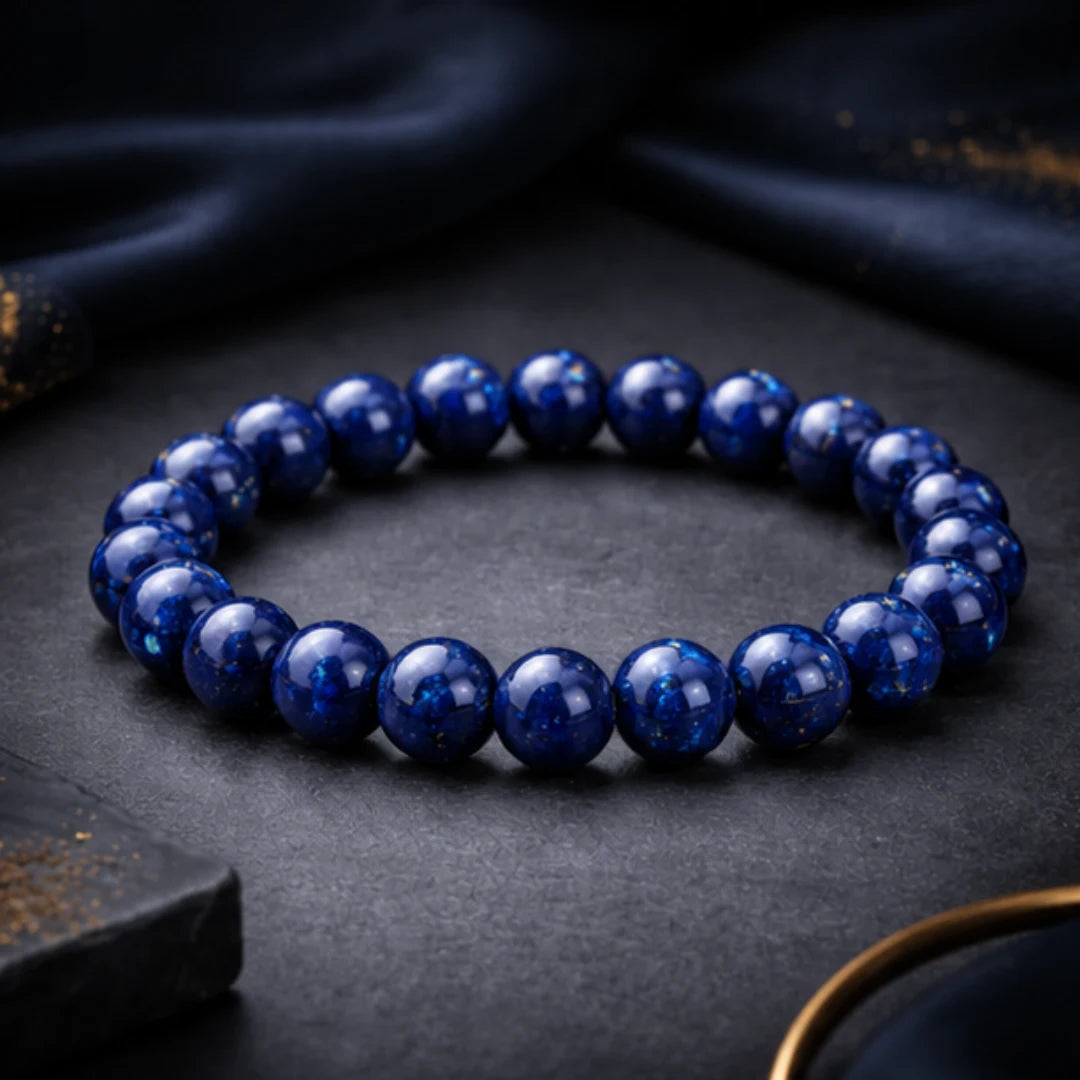 Natural Lapis Lazuli Bracelet (8mm) for Wisdom & Communication