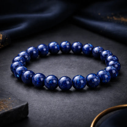 Natural Lapis Lazuli Bracelet (8mm) for Wisdom & Communication