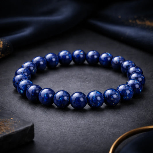 Natural Lapis Lazuli Bracelet (8mm) for Wisdom & Communication