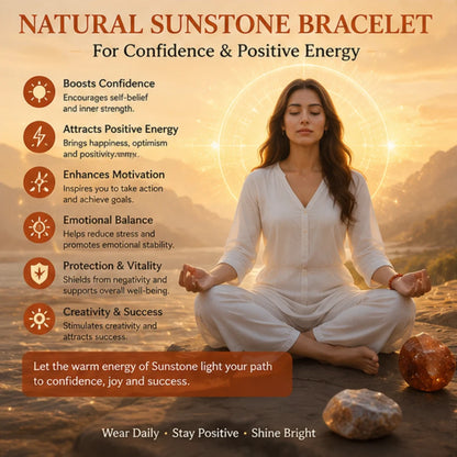Natural Sunstone Bracelet for Confidence & Positive Energy