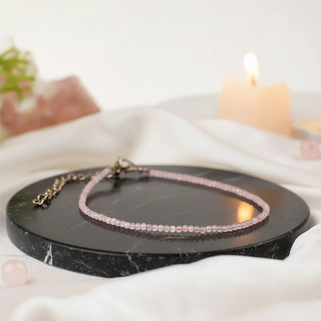 Rose Quartz Anklet For Women/Ladies