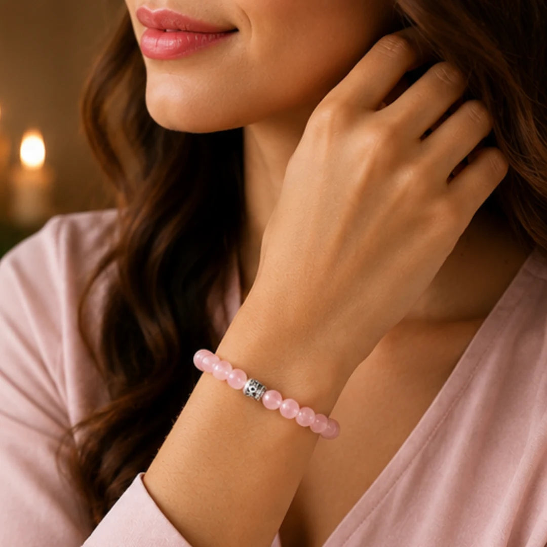 Rose Quartz Crystal Bracelet for Love Attraction – 8MM