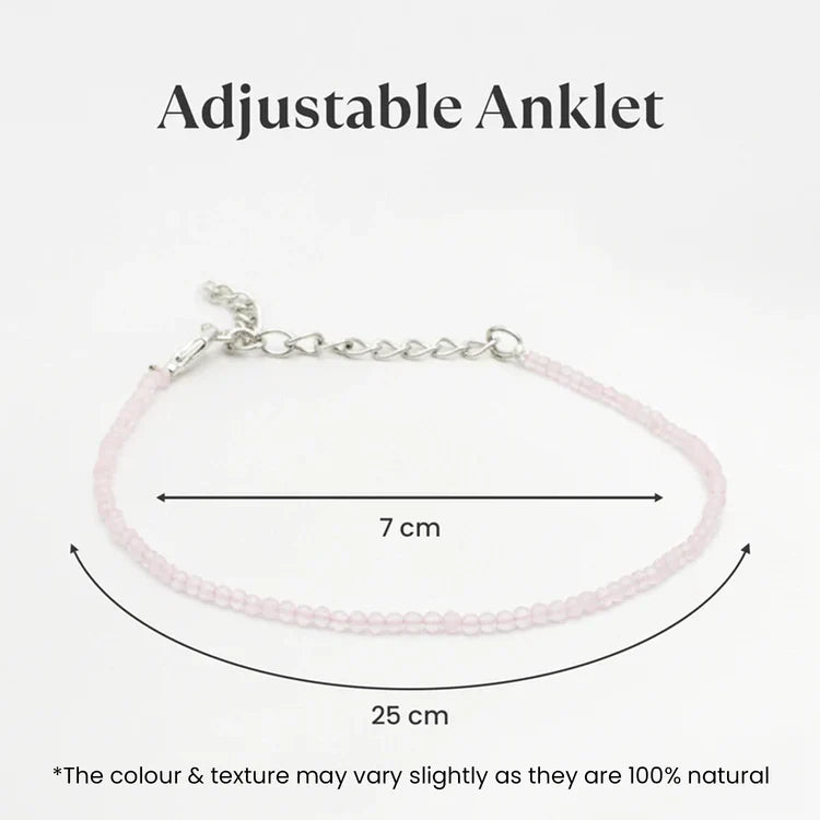 Rose Quartz Anklet For Women/Ladies
