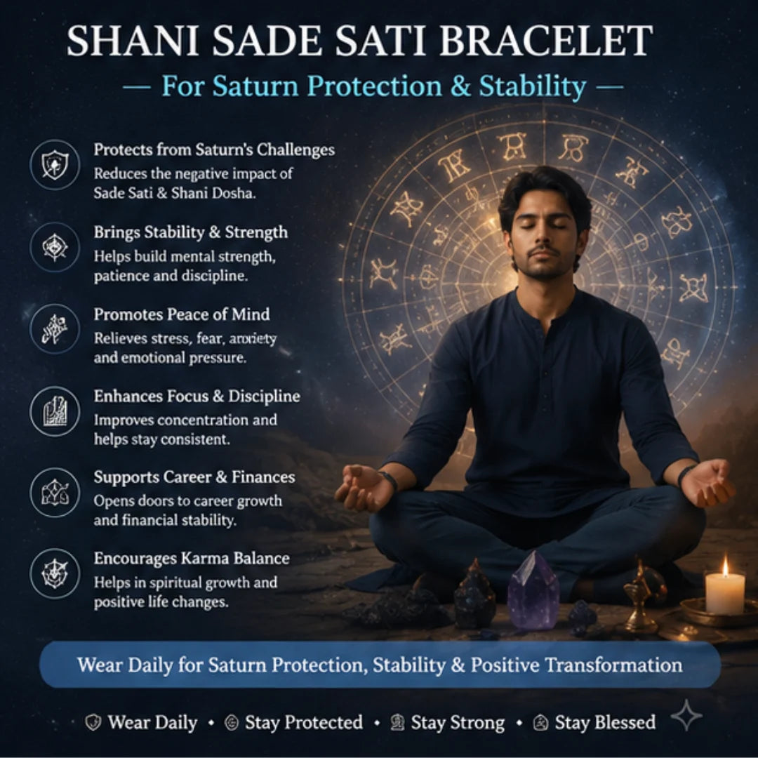 Shani Sade Sati Bracelet for Saturn Protection & Stability