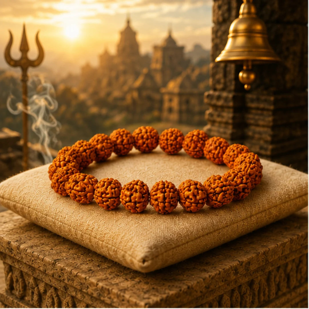 Siddh 5 Mukhi Rudraksha Bracelet for Protection & Spiritual Growth