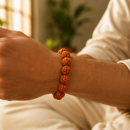 Siddh 5 Mukhi Rudraksha Bracelet for Protection & Spiritual Growth