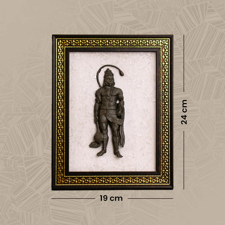 Pyrite Hanuman Ji With Selenite Plate
