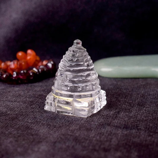 Crystal Shri Yantra of Natural Quartz(20 gms.) || Gem Bhagya