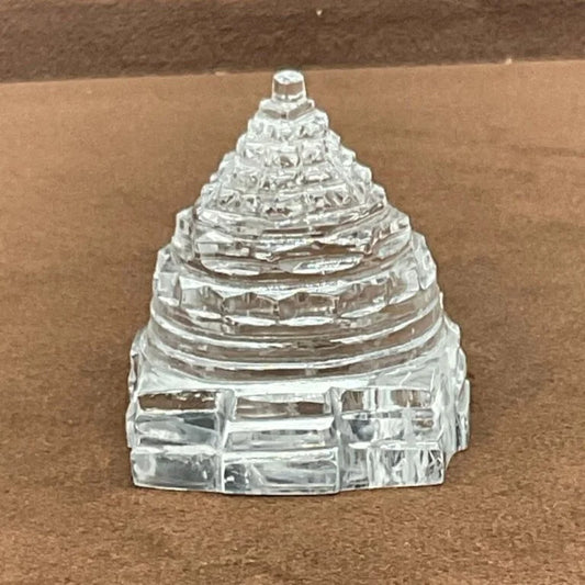 Crystal Shri Yantra of Natural Quartz( 100gms.) || Gem Bhagya