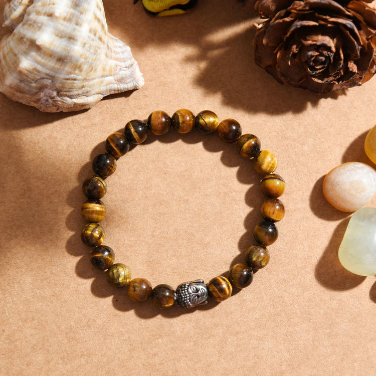 Tiger Eye Bracelet with FREE Raw Selenite Plate
