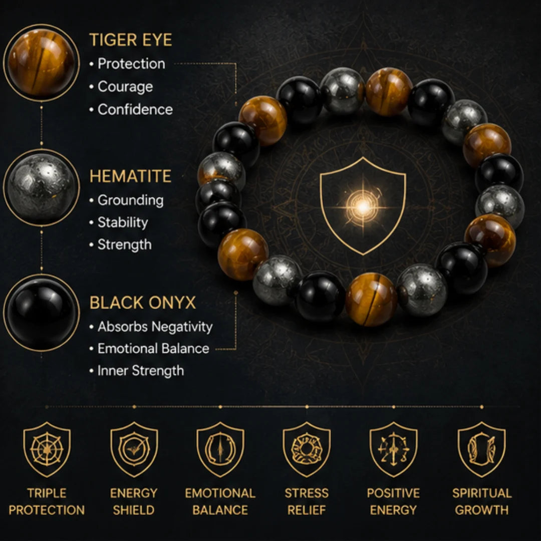 Triple Protection Bracelet for Energy Shield