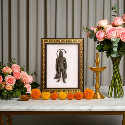 Pyrite Hanuman Ji With Selenite Plate