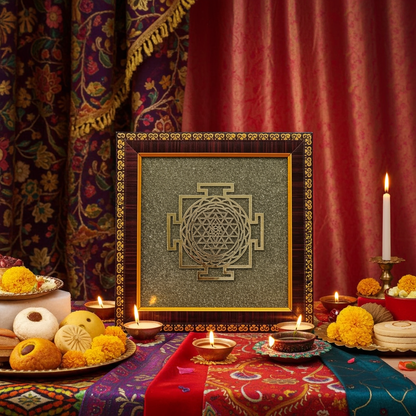 Shree Yantra Pyrite Frame || Gem Bhagya