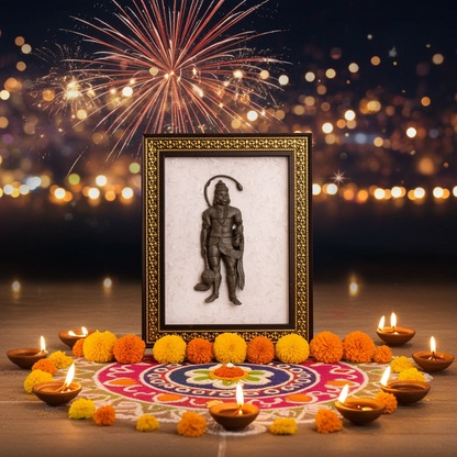 Pyrite Hanuman Ji With Selenite Plate