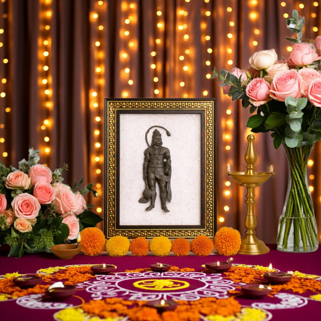 Pyrite Hanuman Ji With Selenite Plate