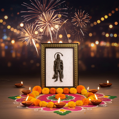 Pyrite Hanuman Ji With Selenite Plate