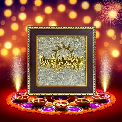 Pyrite Seven Horses Frame || Gem bhagya