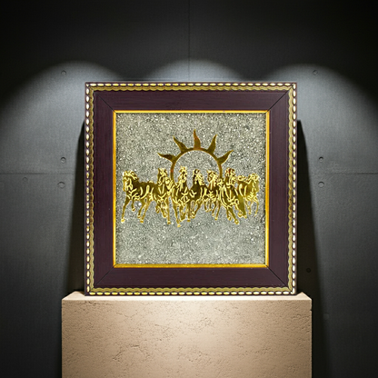 Pyrite Seven Horses Frame || Gem bhagya
