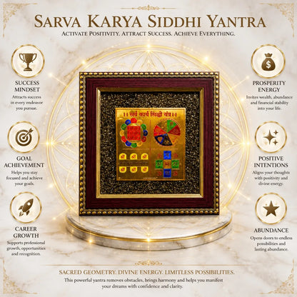 Sarva Karya Siddhi Yantra with Pyrite Frame for Success & Wealth