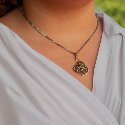 Natural Pyrite Pendant With - Lab Certified