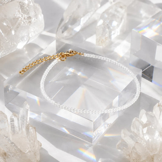 Clear Quartz Women Anklet for Healing & Energy Amplification