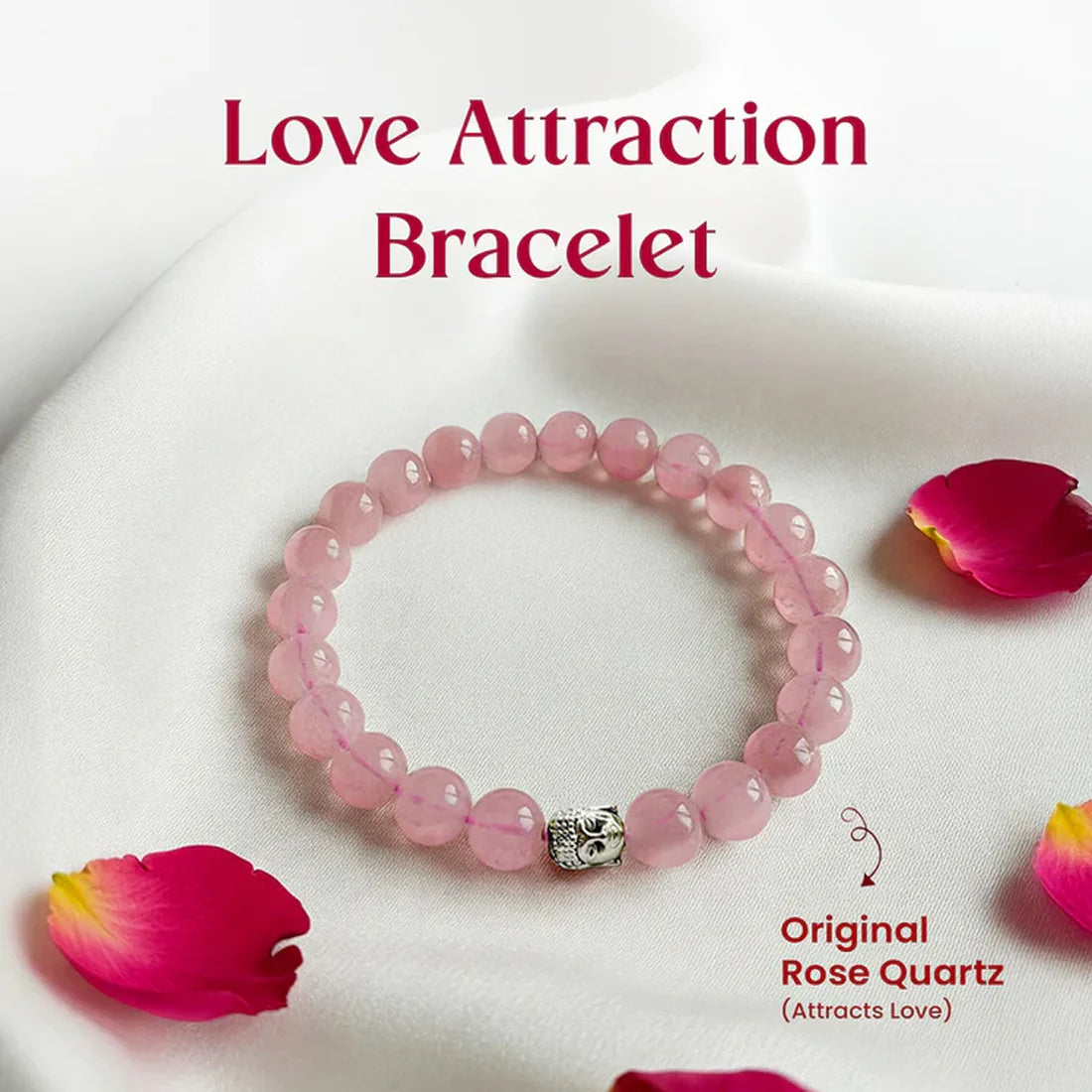 Rose Quartz Love Attraction Bracelet - 8 MM Size