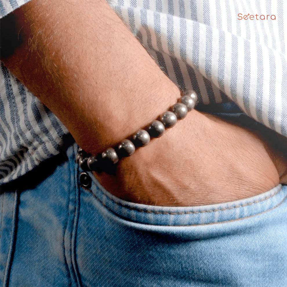 Pyrite Couple Combo - Raw Pyrite Bracelet with Raw Pyrite Anklet