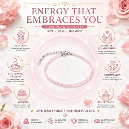 Rose Quartz Women Anklet for Love & Emotional Healing